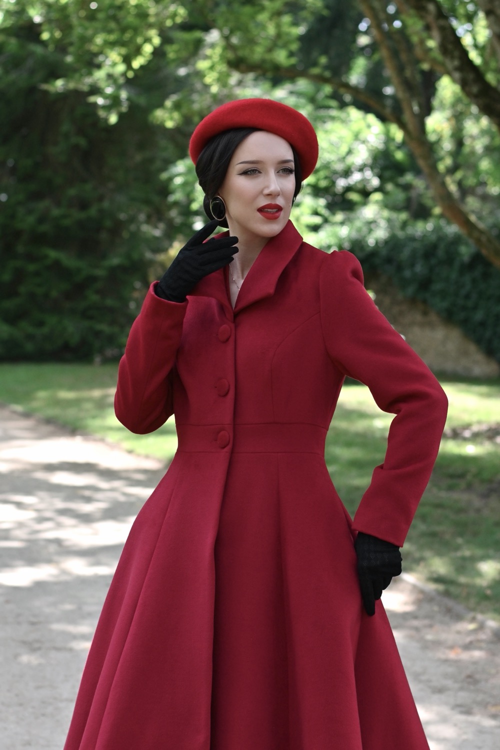 Seraphina Red Swing Coat in Extended Sizing